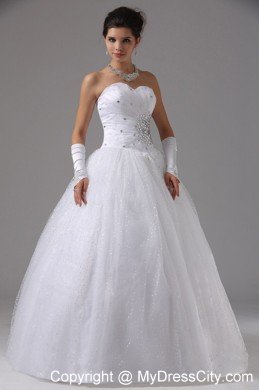 Sweetheart Ball Gown Wedding Dress with Beading Decorated Waist