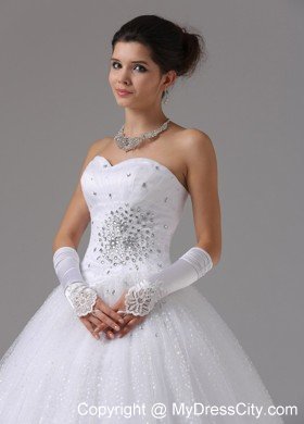 Sweetheart Ball Gown Wedding Dress with Beading Decorated Waist