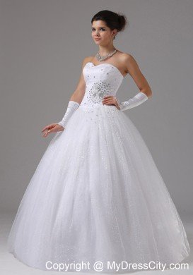 Sweetheart Ball Gown Wedding Dress with Beading Decorated Waist