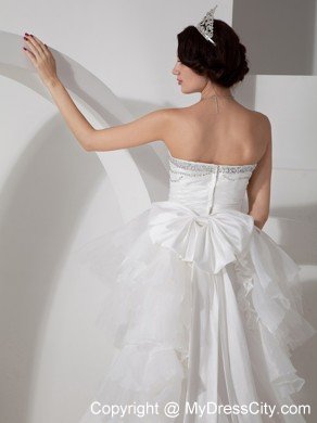 Lovely Beaded Sweetheart High-low Bridle Gown with Layered Train