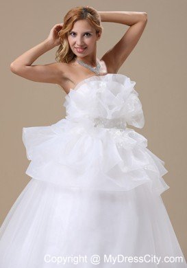 2013 Exclusive Appliques Strapless Lace-up Long wedding Gown