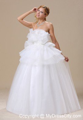 2013 Exclusive Appliques Strapless Lace-up Long wedding Gown