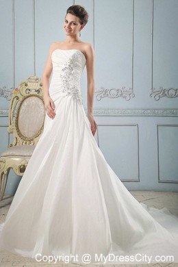 Luxurious Princess Wedding Dress with Appliques and Ruches