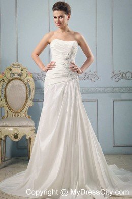 Luxurious Princess Wedding Dress with Appliques and Ruches