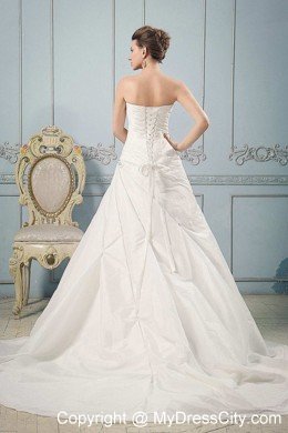Luxurious Princess Wedding Dress with Appliques and Ruches
