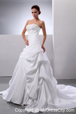 Ivory Princess Appliques and Pick-ups Lace-up Wedding Dress