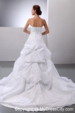 Ivory Princess Appliques and Pick-ups Lace-up Wedding Dress