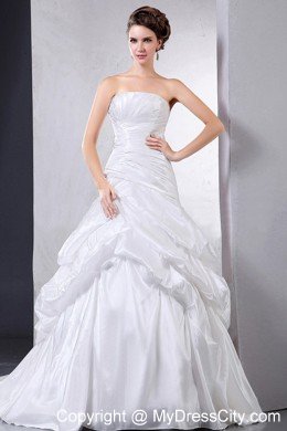 Ball Gown Wedding Dress with Pick-ups and Ruched Court Train