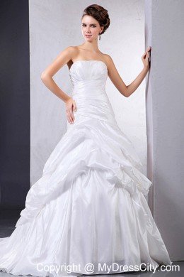 Ball Gown Wedding Dress with Pick-ups and Ruched Court Train