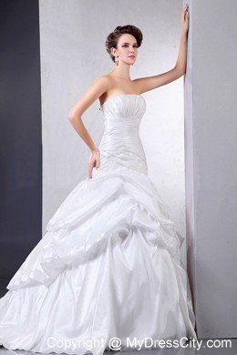 Ball Gown Wedding Dress with Pick-ups and Ruched Court Train