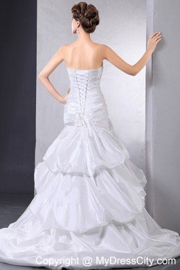 Ball Gown Wedding Dress with Pick-ups and Ruched Court Train