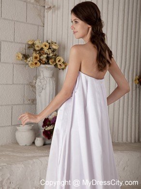 Exclusive Column Strapless Watteau Train Ruched Wedding Dress