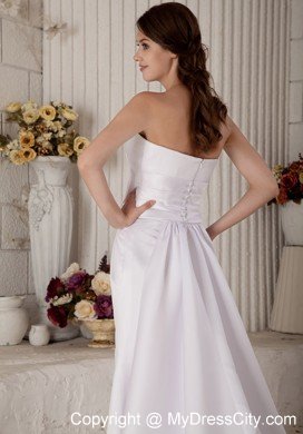 Princess Strapless Court Train Beading and Bowknot Bridal Gown