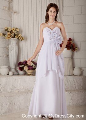 New Empire Sweetheart Floor-length Beaded Flower wedding Gown
