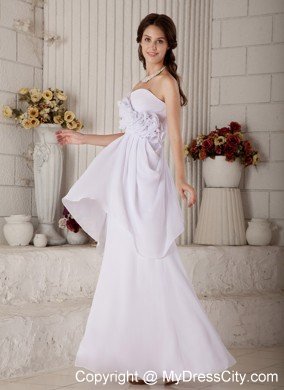 New Empire Sweetheart Floor-length Beaded Flower wedding Gown