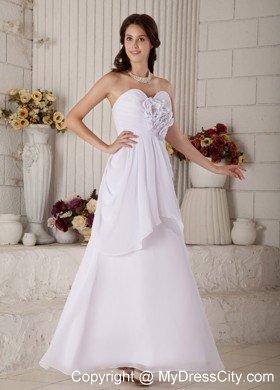 New Empire Sweetheart Floor-length Beaded Flower wedding Gown
