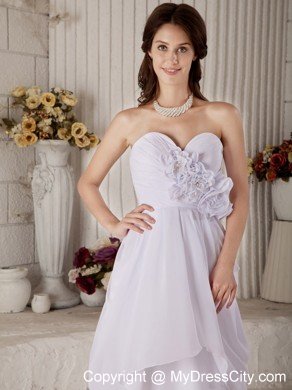 New Empire Sweetheart Floor-length Beaded Flower wedding Gown