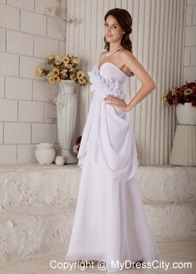 New Empire Sweetheart Floor-length Beaded Flower wedding Gown