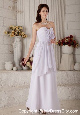 New Empire Sweetheart Floor-length Beaded Flower wedding Gown