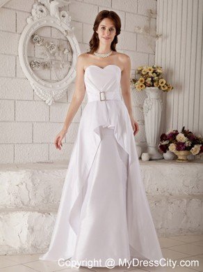 Cute Princess Sweetheart Brush Train Taffeta Belt Bridal dress