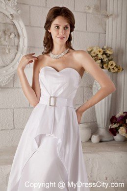 Cute Princess Sweetheart Brush Train Taffeta Belt Bridal dress