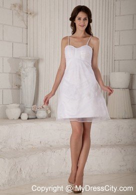 Cute Princess Spaghetti Straps Short Appliques Wedding Dress