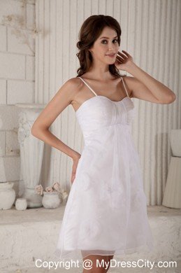 Cute Princess Spaghetti Straps Short Appliques Wedding Dress
