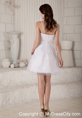 Cute Princess Spaghetti Straps Short Appliques Wedding Dress