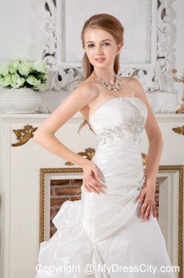 Perfect Mermaid Strapless Court Train Appliques Wedding Dress