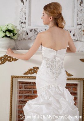 Perfect Mermaid Strapless Court Train Appliques Wedding Dress