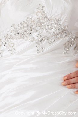 Perfect Mermaid Strapless Court Train Appliques Wedding Dress