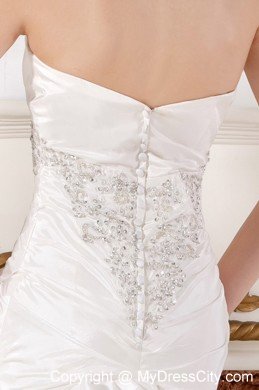 Perfect Mermaid Strapless Court Train Appliques Wedding Dress