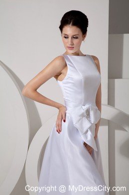 Modest Peekaboo Keyhole Bateau Brush Train Sash Wedding Dress
