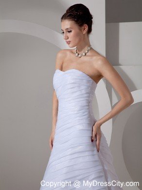 Beautiful A-line Sweetheart Court Train Ruched Wedding Dress