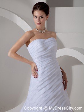 Beautiful A-line Sweetheart Court Train Ruched Wedding Dress
