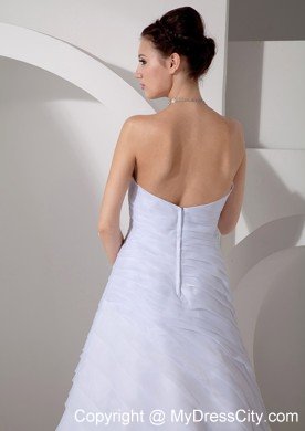 Beautiful A-line Sweetheart Court Train Ruched Wedding Dress