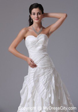 Dazzling Ruffles Sweetheart Ruching Decorated Bust Bridal Gown