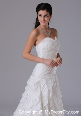 Dazzling Ruffles Sweetheart Ruching Decorated Bust Bridal Gown