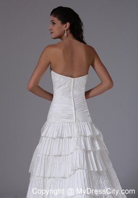 Dazzling Ruffles Sweetheart Ruching Decorated Bust Bridal Gown