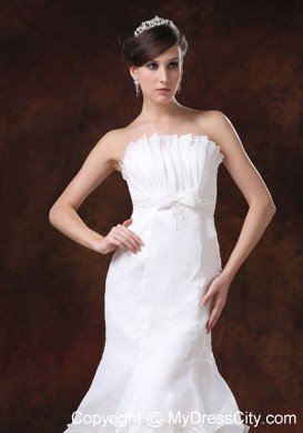 Customized Mermaid Strapless Bridal dress with Ruffled Layers