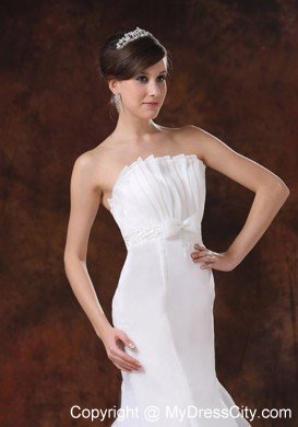 Customized Mermaid Strapless Bridal dress with Ruffled Layers