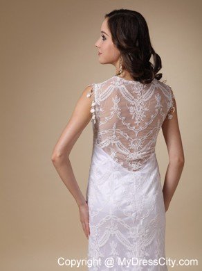 Fashionable Square Neck Brush Train Satin and Lace Bridal Gown