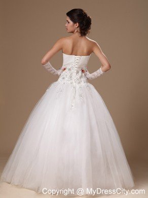 Beaded And Appliques Decorated Bodice Sweetheart wedding Gown