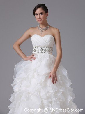 Gorgeous Wedding Dress with Beading Decorated Waist and Layers