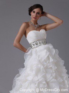 Gorgeous Wedding Dress with Beading Decorated Waist and Layers
