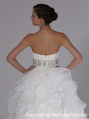 Gorgeous Wedding Dress with Beading Decorated Waist and Layers