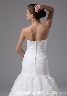 Mermaid Sweetheart Ruched and Ruffles Court Train Bridal Gown