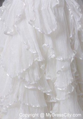 Mermaid Sweetheart Ruched and Ruffles Court Train Bridal Gown