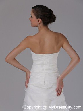 A-line Wedding Dress with Ruffled Layers and Ruched Bodice