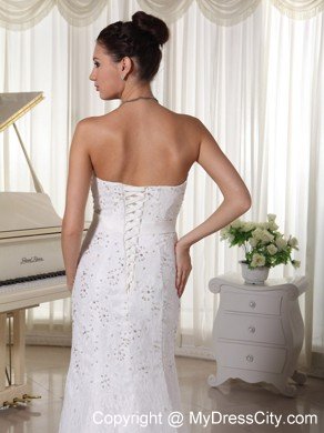 Sweetheart Court Train Wedding Gowns with Beading Over Bodice